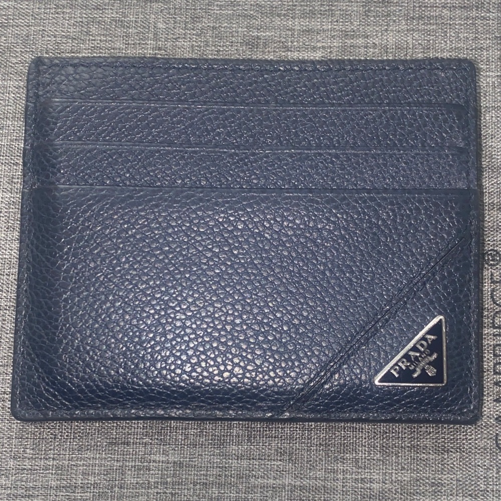 Prada Textured Black Card Holder
